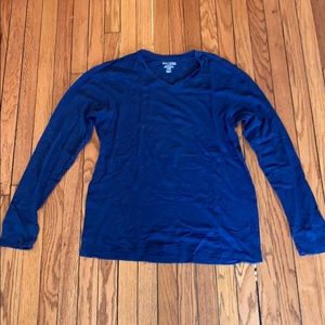 Old Navy Royal Blue Long-Sleeved V-Neck Shirt